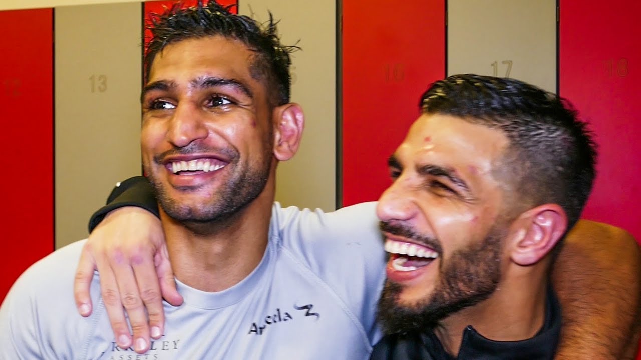 Amir Khan & Billy Dib BACKSTAGE BUDDIES Post Fight