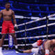 Referee Victor Loughlin waved off the fight immediately after Joshua landed a devastating right hand on Helenius Photo Credit: Mark Robinson/Matchroom Boxing