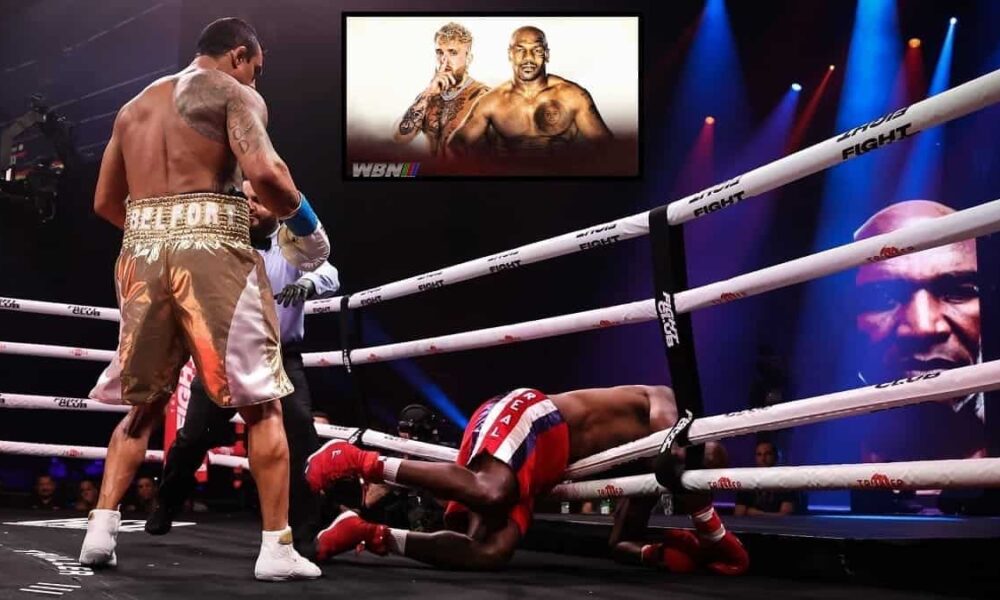 Evander Holyfield vs Vitor Belfort down Paul vs Tyson Mike Tyson