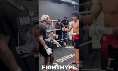 GERVONTA DAVIS FIRST RYAN GARCIA SPARRING LOOK; SIZES UP HOW TO GET INSIDE ON TALLER ELIJAH FLORES