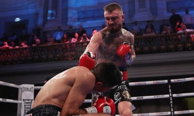 Crocker celebrates after beating Felix Photo Credit: Mark Robinson/Matchroom Boxing