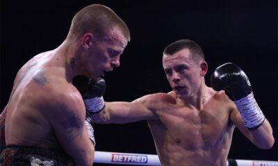 McGrail and Leach embrace at the end of their fight Photo Credit: Mark Robinson/Matchroom Boxing