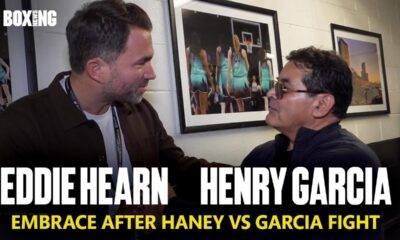 Ryan Garcia's Dad & Eddie Hearn Embrace After Haney vs Garcia