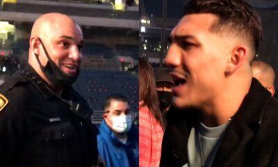 TEOFIMO LOPEZ AND COP GET INTO SHOUTING MATCH over Loma rematch