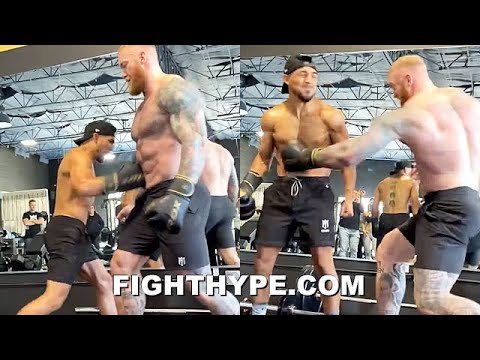 TEOFIMO LOPEZ "MOUNTAIN" BODY SHOT CHALLENGE; TRADES BLOWS WITH STRONGEST MAN HAFTHOR BJORNSSON