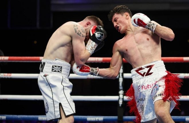 Zepeda looked a world champion in waiting as he destroyed Hughes (Photo Credit: Cris Esqueda, Golden Boy)