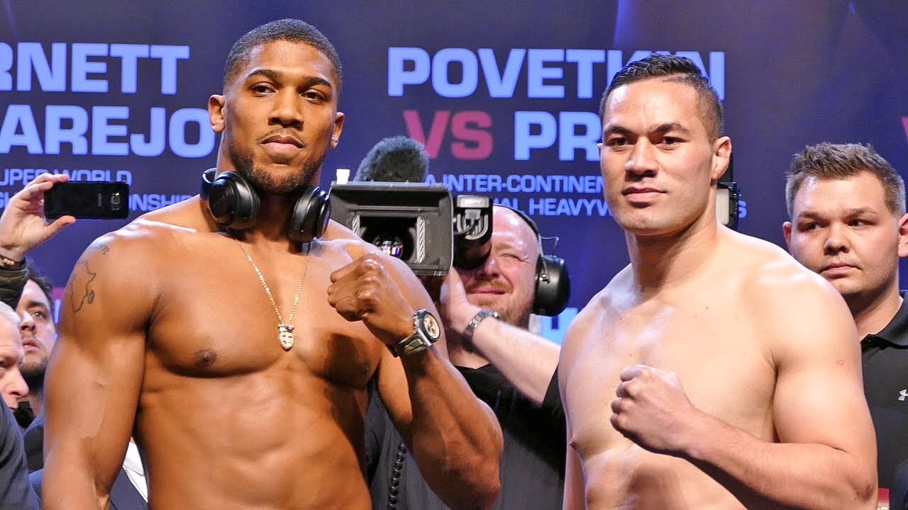 Anthony Joshua vs Joseph Parker FULL WEIGH IN & FINAL FACE OFF