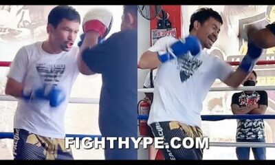 PACQUIAO TRAINING FOR ERROL SPENCE FIRST LOOK; BLASTING MITTS FOR "SPEED IS THE KEY" GAME PLAN