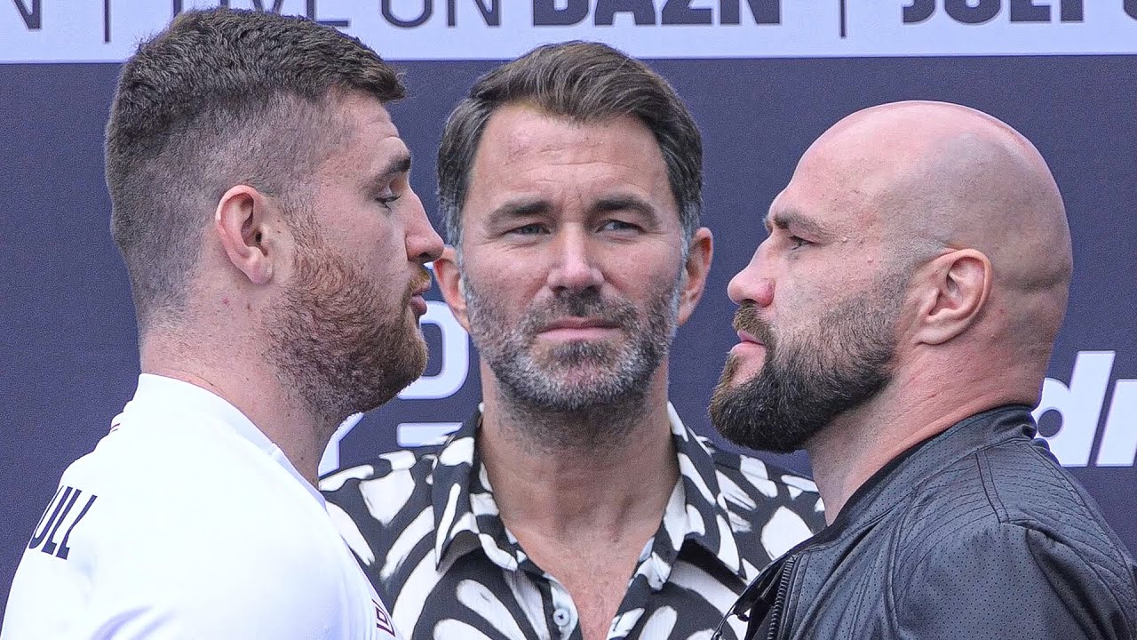 WORDS EXCHANGED! | Johnny Fisher vs Alen Babic • FACE OFF at Matchroom HQ | DAZN Boxing