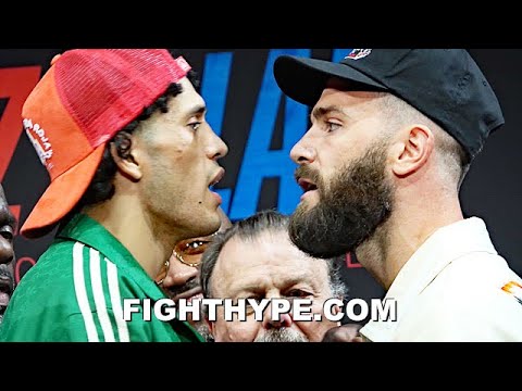 DAVID BENAVIDEZ HEATED FACE OFF VS CALEB PLANT; SEPARATED AFTER ANGRY CONFRONTATION & STAREDOWN