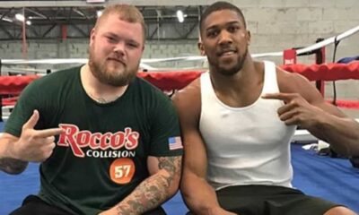 Anthony Joshua and Joey Dawejko sparring