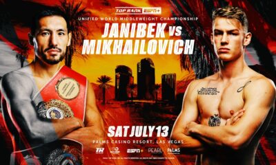 Janibek Alimkhanuly vs. Andrei Mikhailovich on July 13th, live on ESPN+