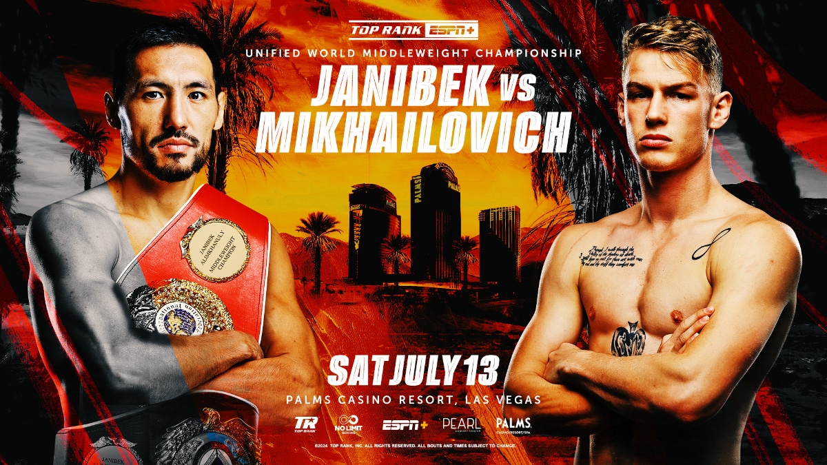 Janibek Alimkhanuly vs. Andrei Mikhailovich on July 13th, live on ESPN+