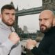 Fisher and Babic came face-to-face on Tuesday in London Photo Credit: Mark Robinson/Matchroom Boxing