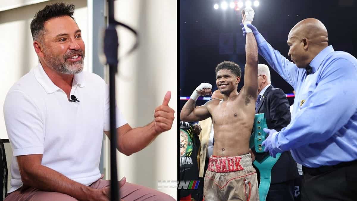 Oscar De La Hoya and Shakur Stevenson