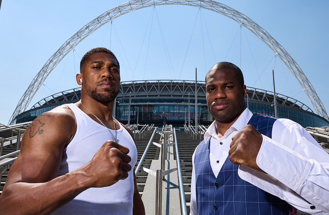 Joshua and Dubois face-to-face ahead of their clash on September 21 at Wembley Stadium Photo Credit: Mark Robinson/Matchroom Boxing