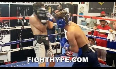 "FEROZ" SPARRING - AMADO VARGAS BUSTS UP SPARRING PARTNER TO DELIGHT OF DAD FERNANDO VARGAS