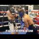 "FEROZ" SPARRING - AMADO VARGAS BUSTS UP SPARRING PARTNER TO DELIGHT OF DAD FERNANDO VARGAS