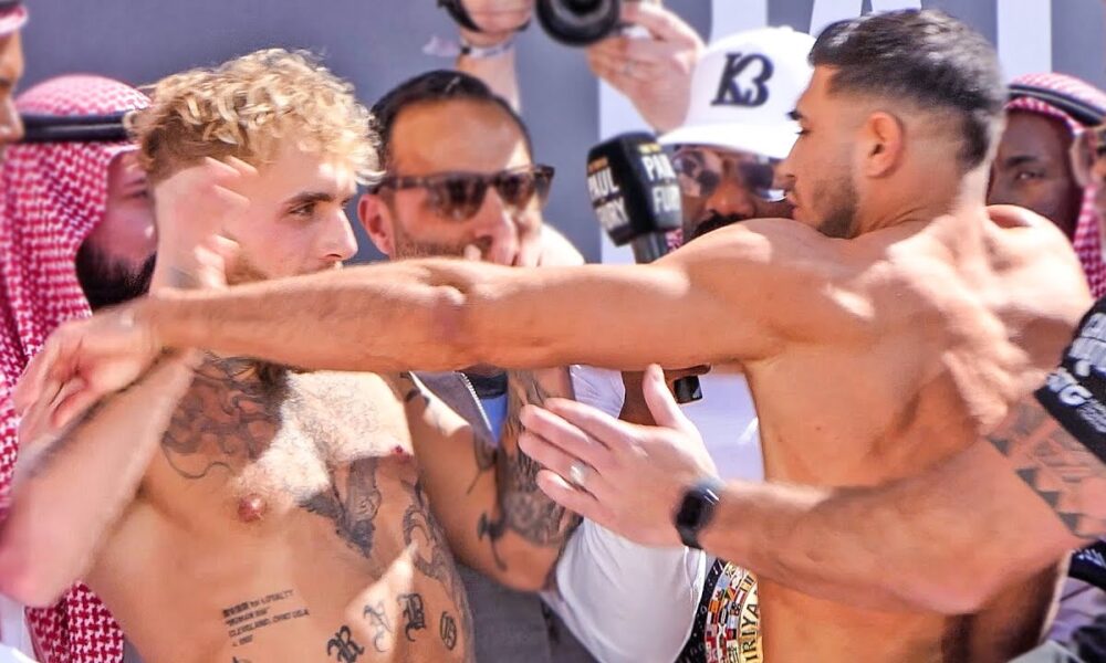 FURY THROWS FIRST PUNCH!! - Jake Paul vs. Tommy Fury • FULL WEIGH IN & FACE OFF | BT Sport Boxing