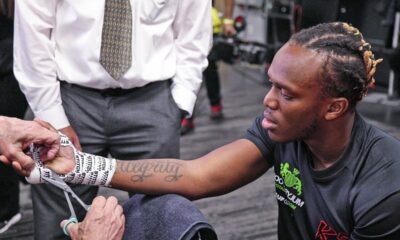 KSI in Locker Room (GETTING HANDS WRAPPED) vs. Logan Paul 2 | DAZN Boxing