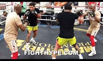 MAYWEATHER & GERVONTA DAVIS EXPLOSIVE MITT WORK; SHARPSHOOTING FOR SANTA CRUZ SHOWDOWN