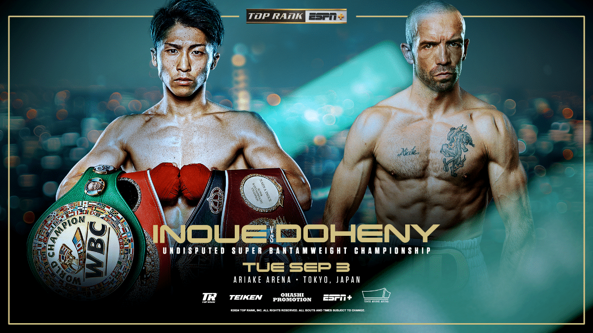 Naoya Inoue vs. TJ Doheny on September 3rd, live on ESPN