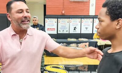 Oscar De La Hoya MAKES DAY of Young Boxer with LEGENDARY ADVICE on what it takes to BECOME CHAMPION