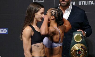 Terri Harper vs Alycia Baumgardner GET INTO IT! | Sheffield undercard weigh-in