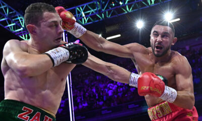 Simpson celebrates after his victory over Chelli Photo Credit: Lawrence Lustig/BOXXER