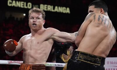 Canelo won by a wide margin but Berlanga emerged with credit (PBC X account)