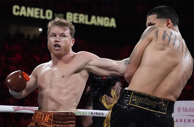 Canelo won by a wide margin but Berlanga emerged with credit (PBC X account)