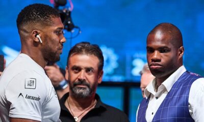 Joshua and Dubois face-to-face ahead of their clash on September 21 at Wembley Stadium Photo Credit: Mark Robinson/Matchroom Boxing