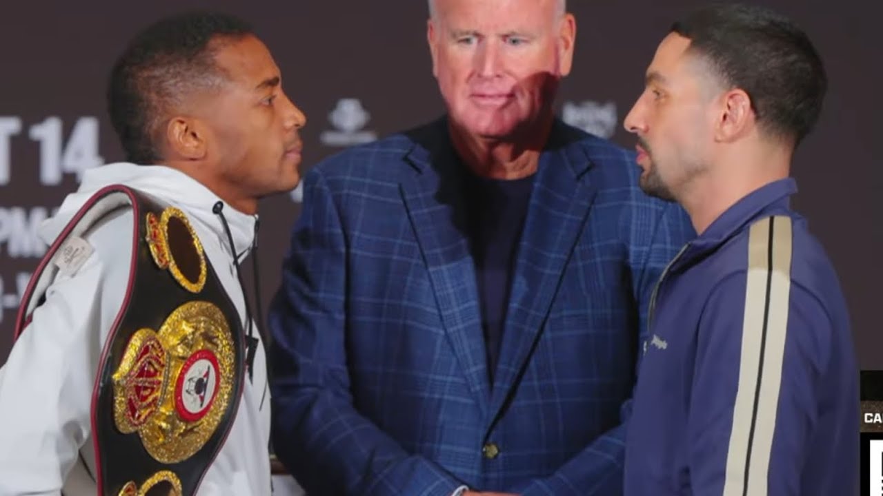 Danny Garcia STARES DOWN Erislandy Lara during INTENSE FACE OFF