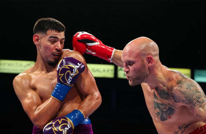 Pacheco ultimately proved too much for Sulecki (Photo Credit: Michael Owens, Matchroom)