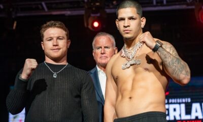 Canelo Alvarez defends his unified super middleweight world titles against Edgar Berlanga in Las Vegas on Saturday Photo Credit: Esther Lin/Premier Boxing Champions