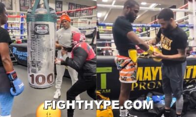 FLOYD MAYWEATHER TEACHES CLARESSA SHIELDS TBE BRUTAL BODY SHOTS; DEMONSTRATES TECHNIQUE & SPARS