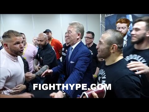 (HEATED!) BILLY JOE SAUNDERS ERUPTS, RESTRAINED, & TRADES WORDS WITH "DANNY DEVITO" KHURTSIDZE