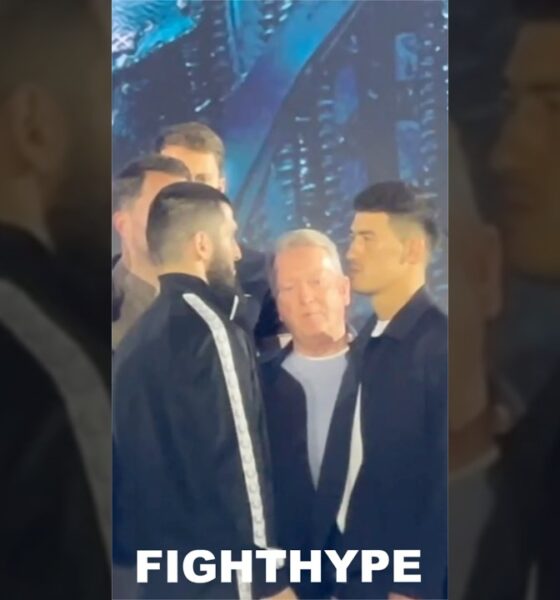 Artur Beterbiev TRIES TO PUNK Dmitry Bivol during INTENSE FACE OFF