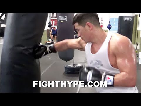 DMITRY BIVOL EXPLOSIVE KO COMBOS FOR CANELO; SMASHES HEAVY BAG LOOKING STRONG ASF TRAINING