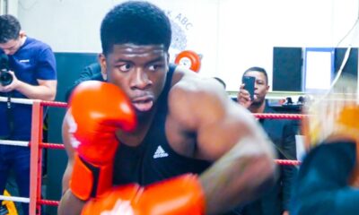 David Adeleye the 'other' young HEAVYWEIGHT MONSTER at the Peacock | Frank Warren boxing workout