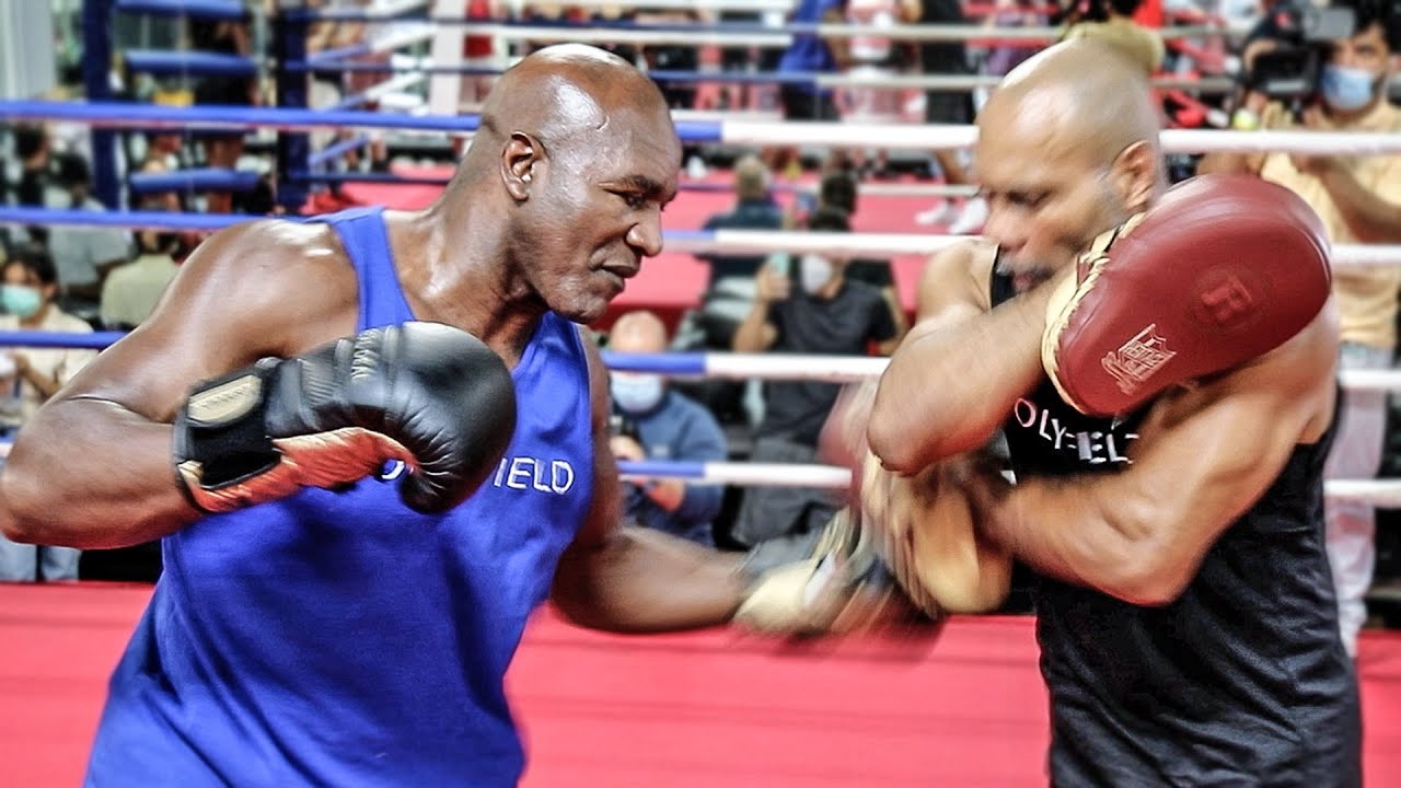 Evander Holyfield • HITTING HARD! [ FULL MEDIA WORKOUT ] vs Vitor Belfort