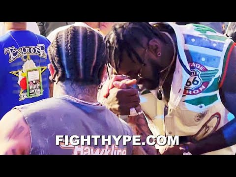 GERVONTA DAVIS & DEONTAY WILDER DAP UP & SHOW RESPECT AFTER WATCHING ANDY RUIZ BEAT LUIS ORTIZ