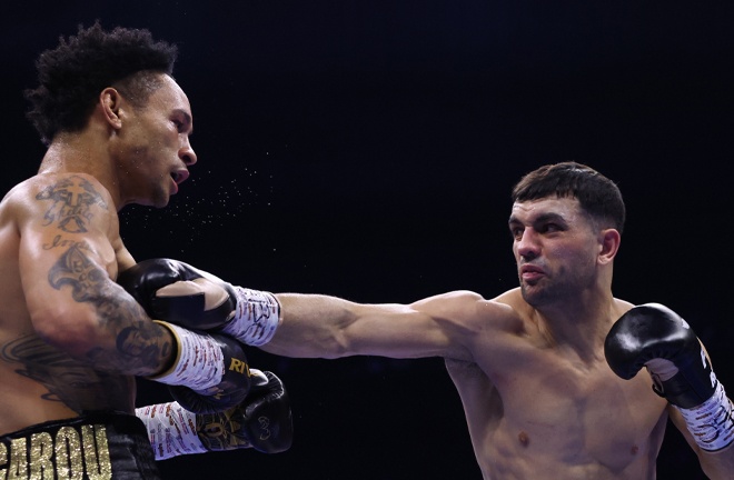 Catterall floored Prograis twice in the ninth (Photo Credit: Mark Robinson Matchroom Boxing)