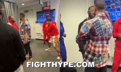 TERENCE CRAWFORD VISITS SHAKUR STEVENSON WITH MICHAEL B. JORDAN AS HE WARMS UP BEFORE HERRING FIGHT