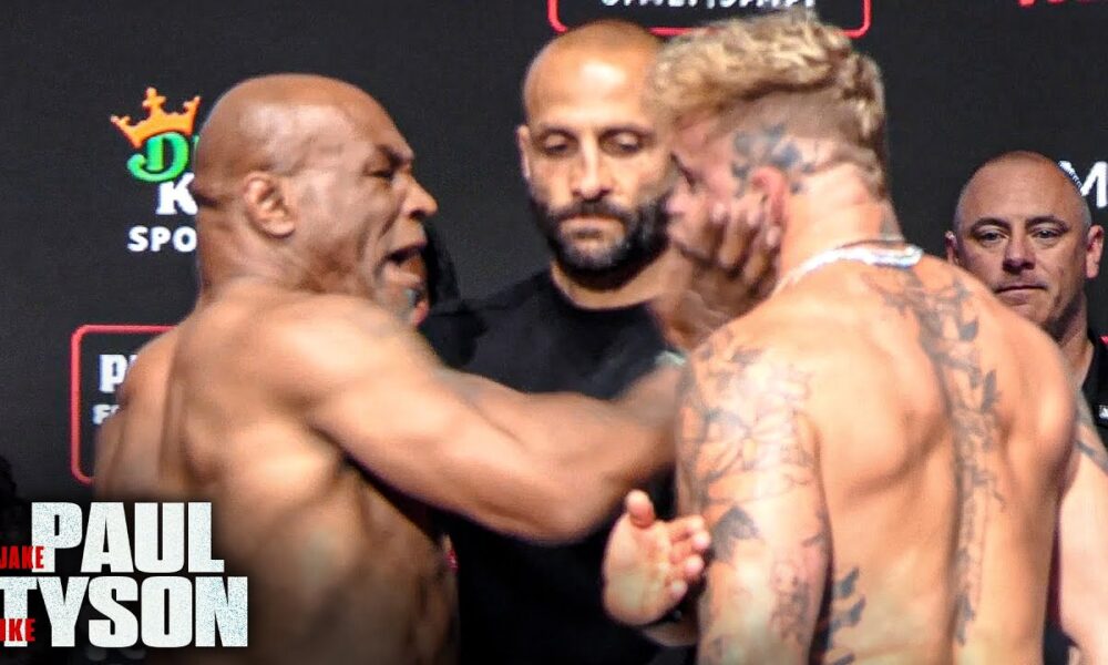 CHAOS ERUPTS!! Jake Paul SLAPPED by Mike Tyson • FULL WEIGH IN & FACE OFF | Netflix Live Boxing