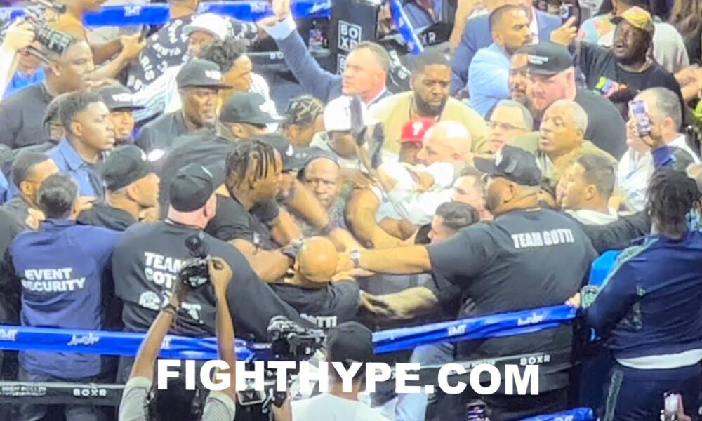 BRAWL ERUPTS AS MAYWEATHER & GOTTI TEAMS STORM RING & ALL HELL BREAKS LOOSE TO END FIGHT ABRUPTLY