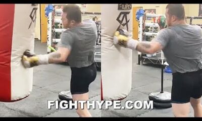 CANELO FRIGHTENING LEFT HOOK COMBO FOLDS HEAVY BAG LIKE KOVALEV; POWER TO KO HEAVYWEIGHTS