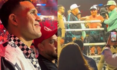 David Benavidez CONFRONTS Canelo RINGSIDE after watching him DROP & BEAT Jaime Munguia