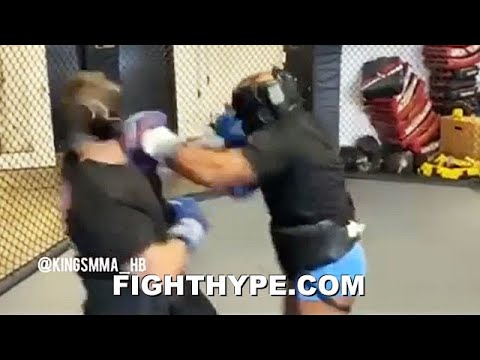 MIKE TYSON CAGE SPARRING; NEARLY KNOCKS OPPONENT’S HEAD OFF IN UNRELEASED MAULING FOOTAGE