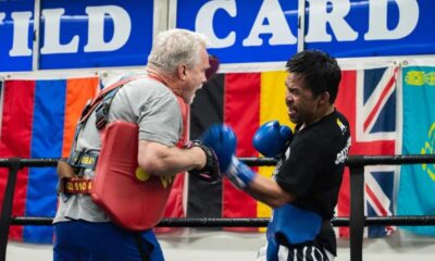 Manny Pacquiao and Freddie Roach training